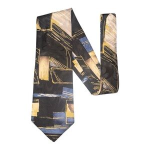 Givenchy Geometric Tie in Black, Blue, and Yellow